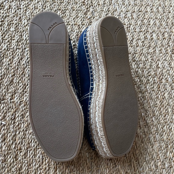 PRADA. Suede Navy Wedge Sandals. Size 39. Excellent Condition. - Picture 9 of 12